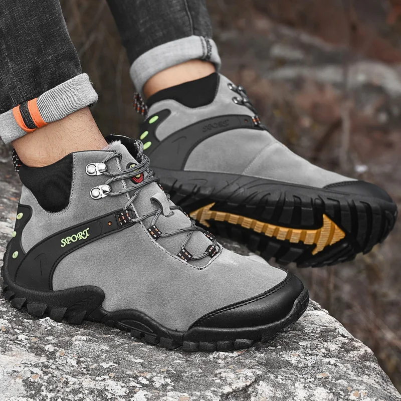 Xiaomi SALUDAS Men Winter Leather Boots Warm Trekking Work Sports Shoes Anti-slip Waterproof Man Climbing Boots Male Sneakers