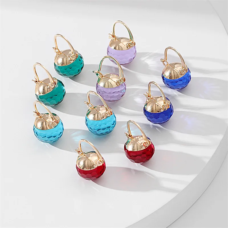 

Summer Fashion Round Crystal Women's Ear Buckle Ball Ear Buckle Ear Pin Jewelry