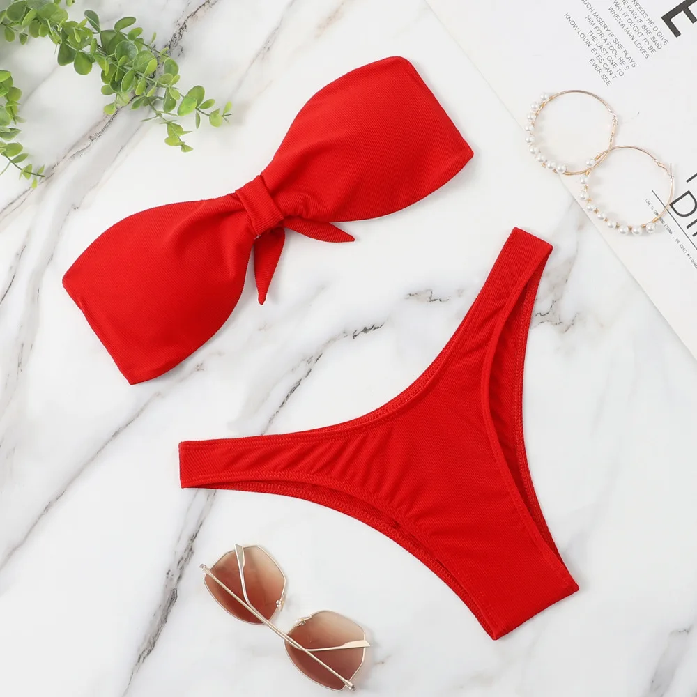 

2022 new sexy Solid bikini swimsuit set women's beachwear bikini Woman Two Pieces Bikini Set Female Bathing Suit Summer Swimwear