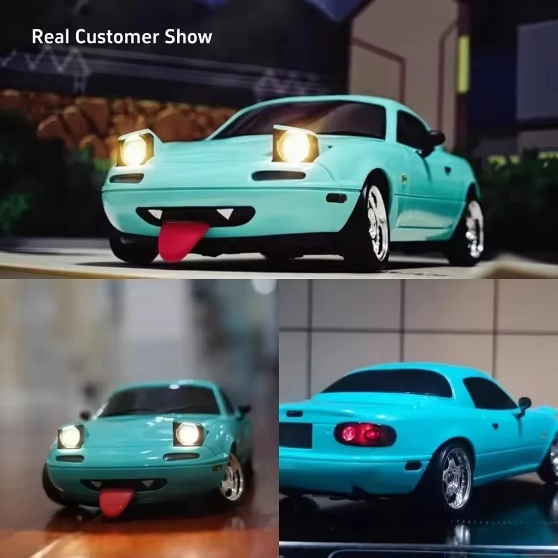 В наличии Новый 1:18 Очаровательный Mx-5 Miata Rx7 Rc Drift Car 2.4g Esp Gyro Flip-Up Light Полномасштабный