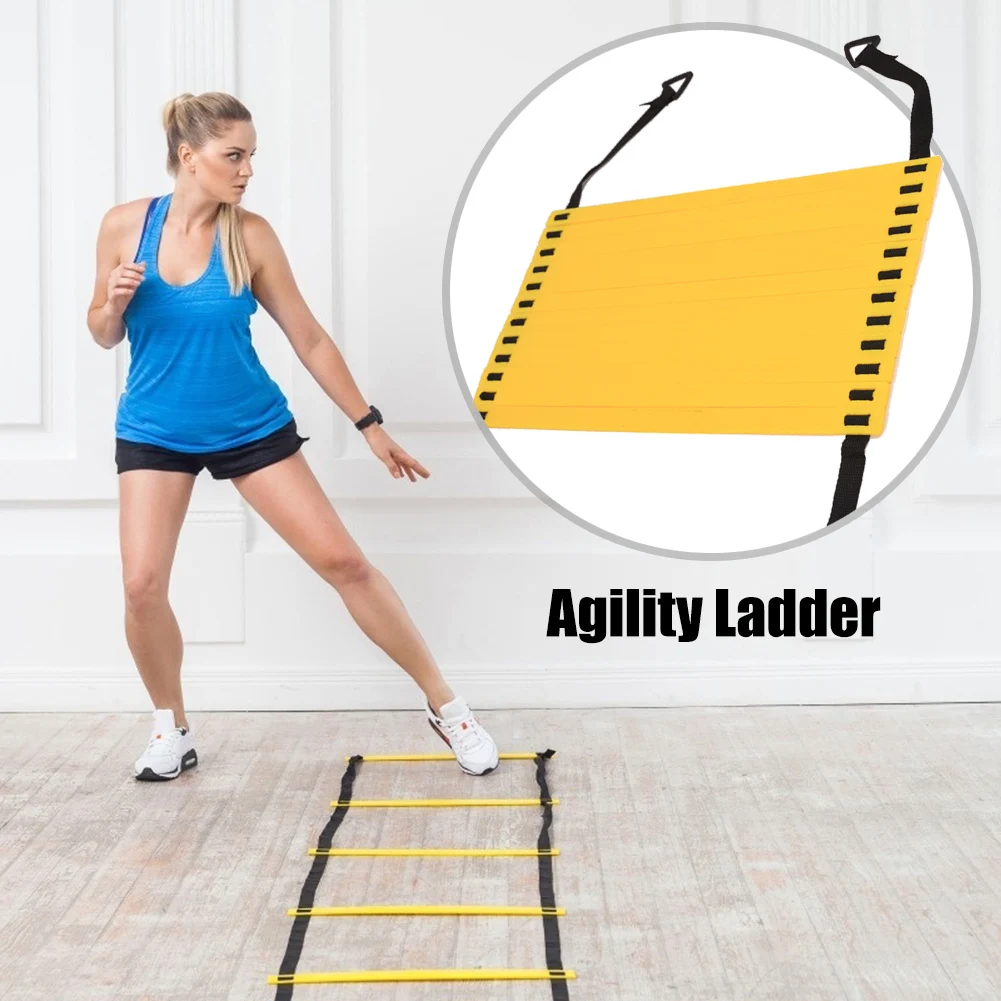 

Footwork Rungs Agility Ladder Adjustable Football Training Kit with Disc Cones for Outdoor Exercise Sport Decoration