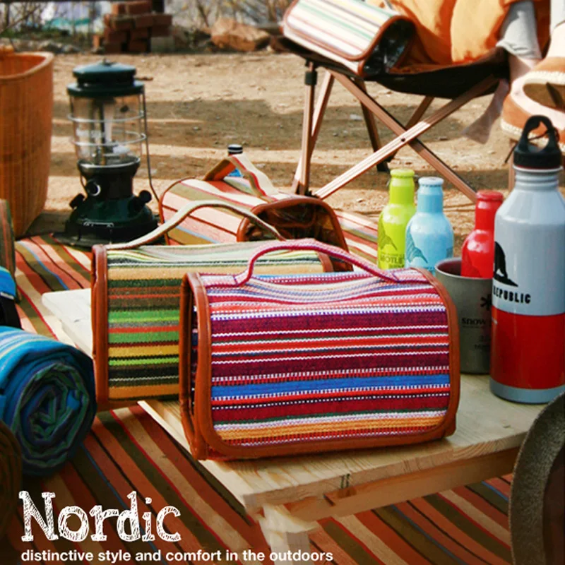 

Travel Bag Portable Camping Hike Toiletry Bag Travel Cosmetic Bag Ethnic Style Finishing Bag Storage Hanging Pocket Handbag