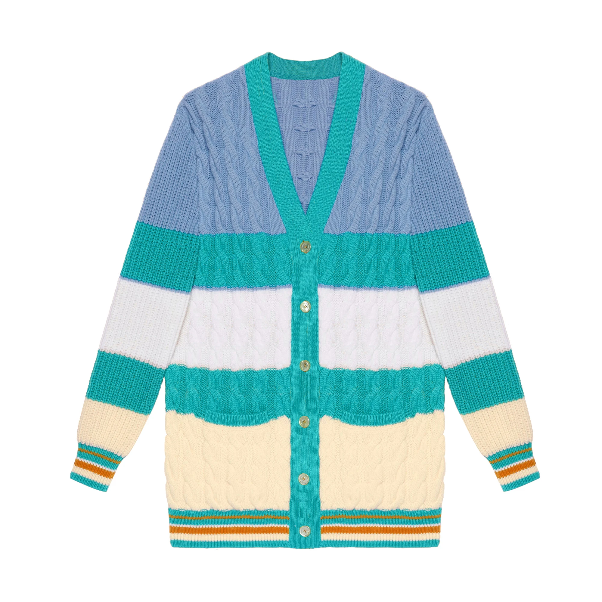 

Шерстяной вязаный полосатый кардиган NIGO, свитер, куртка # nigo56392