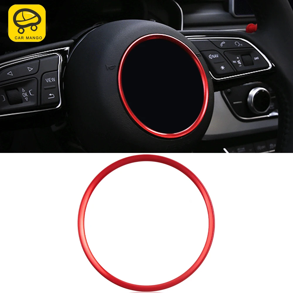 

Автомобильный аксессуар CarManGo, круговое кольцо на рулевое колесо, наклейка, отделка, внутреннее украшение для Audi A4 A5 S4 S5 B9 2017-2021