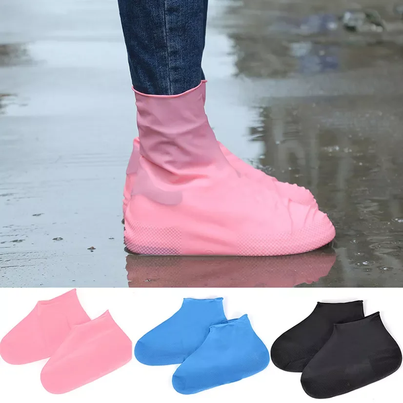 

2022NEW Pair Latex Waterproof Shoe Cover Unisex Rain Boots Anti-slip Thickening Outdoor Overshoes Dust Cove Reusable