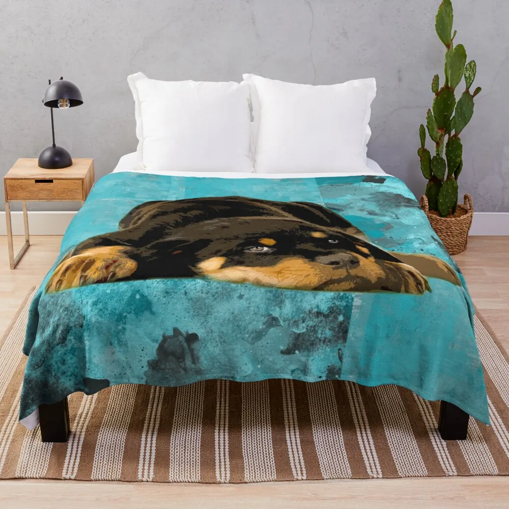 

Rottweiler- Metzgerhund Puppy Throw Blanket Sofa Quilt Camping Blanket
