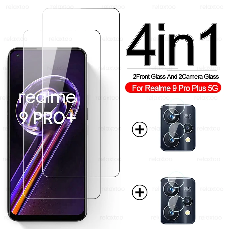 

4 в 1 Защитная крышка для камеры realmi 9i закаленное стекло для realme9 realme9i realme 9 pro plus pro + 5g 2022 RMX3393 6,43 "пленка для объектива