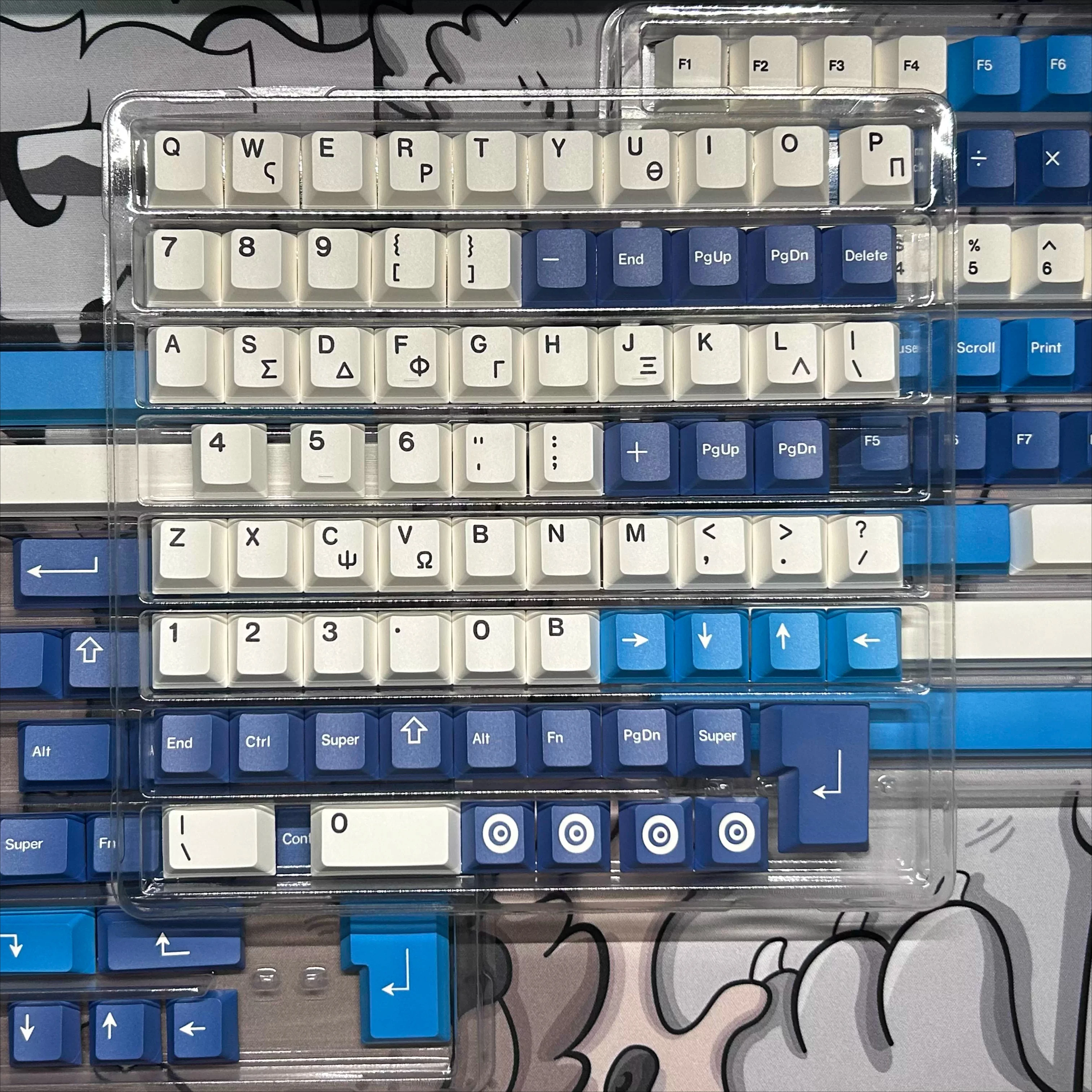 Набор кейкапов GMK Evil Eye Blue White, PBT, сублимационная печать, оригинальные, ручной работы, для механических клавиатур (art.: 3920d4c72883c) - 3920d4c72883c