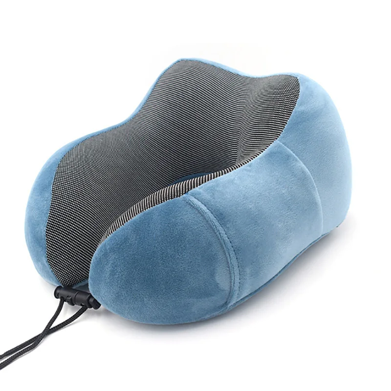 

U-Shape Travel Pillow Pure Memory Foam Neck Pillow for Airplane Office Flight Sleeping Head Neck Support Nap Cervical Pillows