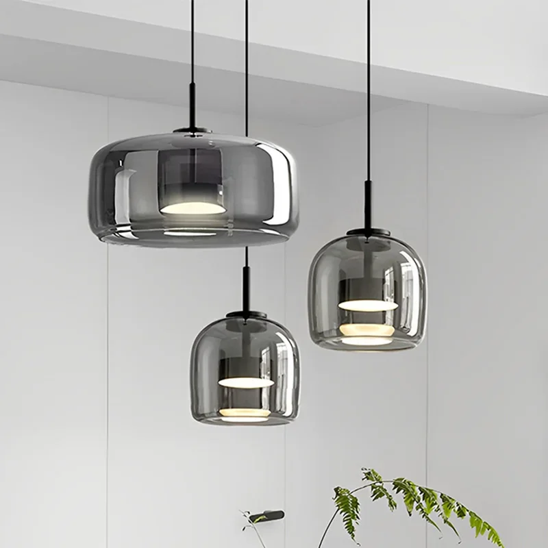 Modern Glass Led Pendant Light Nordic Suspension Dining Room Chandelier For Restaurant Kitchen Bedroom Bedside Hanging Lamp