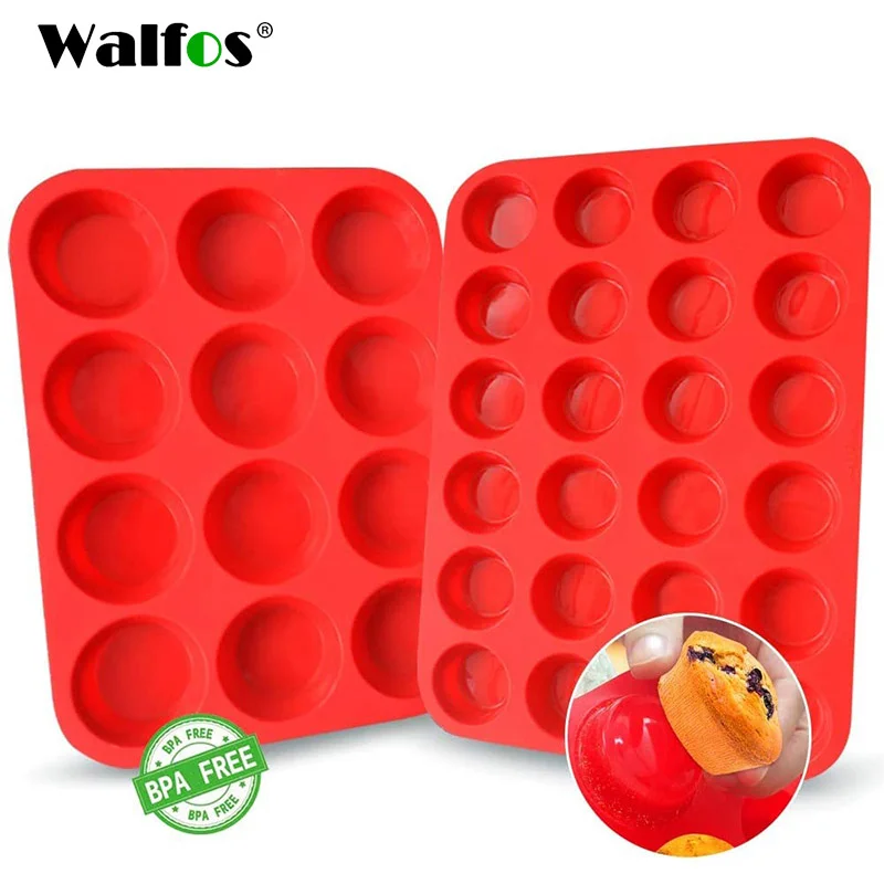 

WALFOS Semi Sphere Silicone Baking Mold Half Ball Muffin Pan&Cupcake Baking Pan Non-Stick Bakeware Chocolate Moulds DIY Muffin