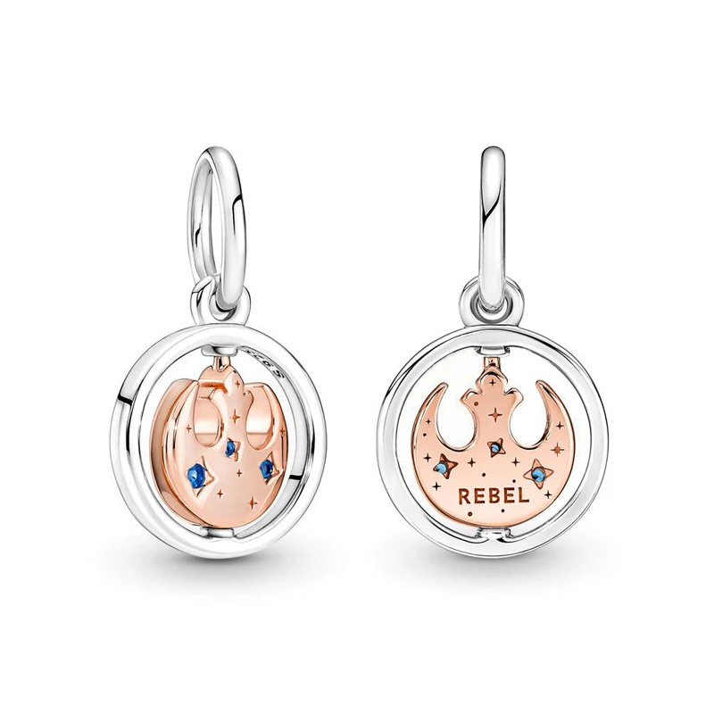 

Authentic 925 Sterling Silver Rose Gold Color Rotating Sign Dangle Beads Charms Fit Original Bracelet Necklace Jewelry Berloque