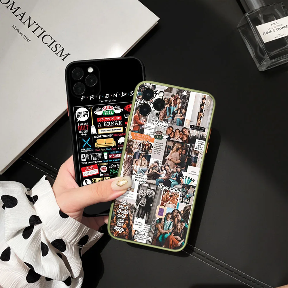 Phone Case for iphone 16Plus 15 14 13 12 11 16 Pro Max 8 7 Plus XS XR X SE Friends CENTRAL PERK Translucent Protection Cover