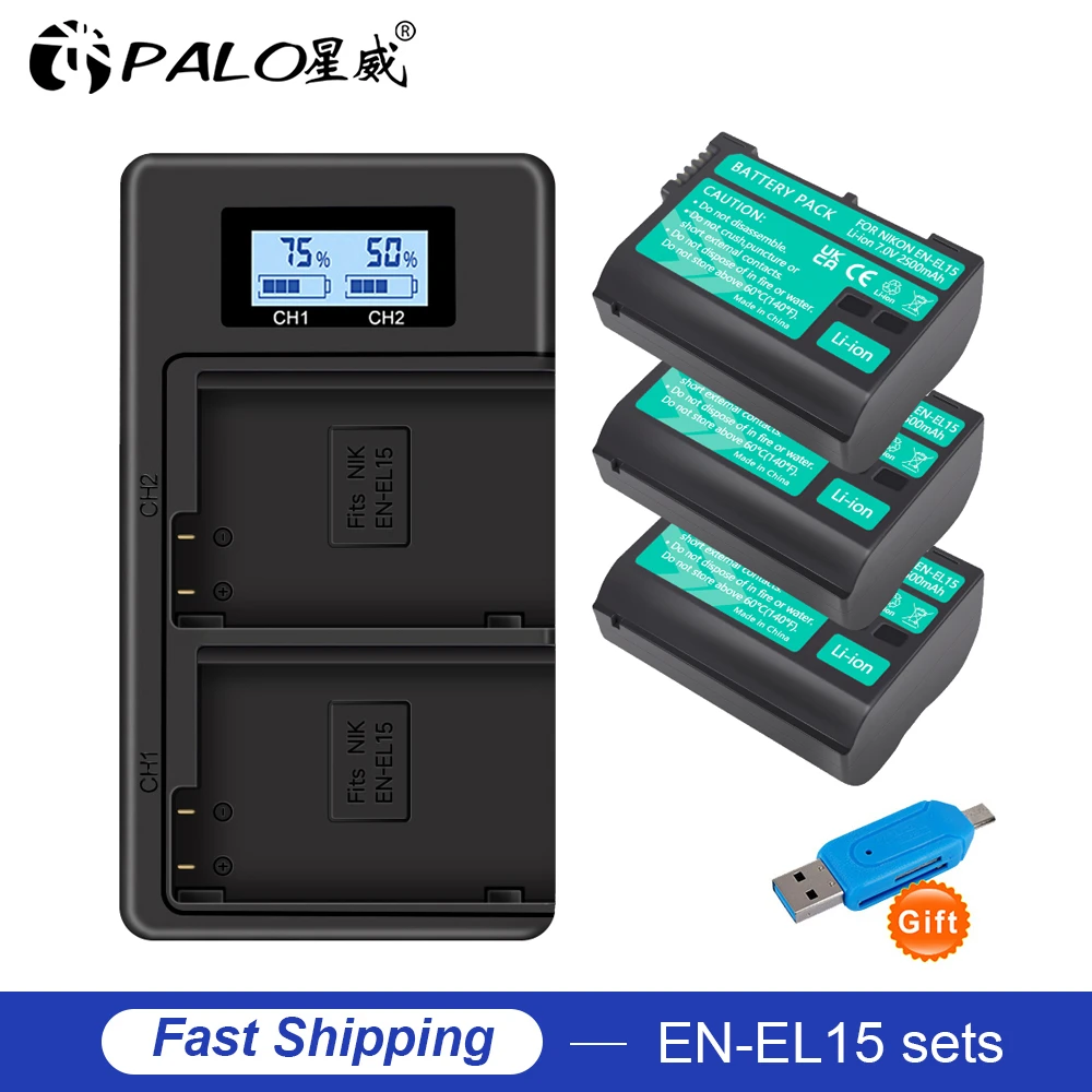 

EN-EL15 EN-EL15a ENEL15 Battery for Nikon D7000 D7100 D7200 D850 D750 D7500 D810 D500 D800 D610 D600 EN-EL15b Battery L5 D810A