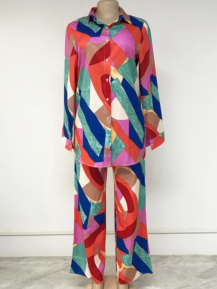 

African Sets For Women New African Print Elastic Bazin Baggy Pants Rock Style Dashiki Famous Suit Lady Outfits 2 Piece Sets