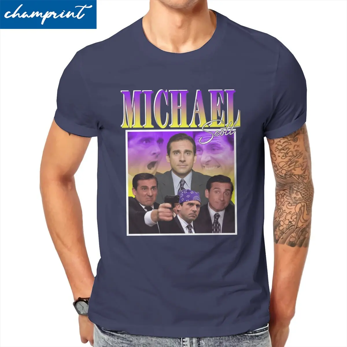 

Novelty Michael Scott T-Shirt for Men Round Collar Pure Cotton T Shirts The Office Humour Comedy Short Sleeve Tee Shirt 6XL Tops