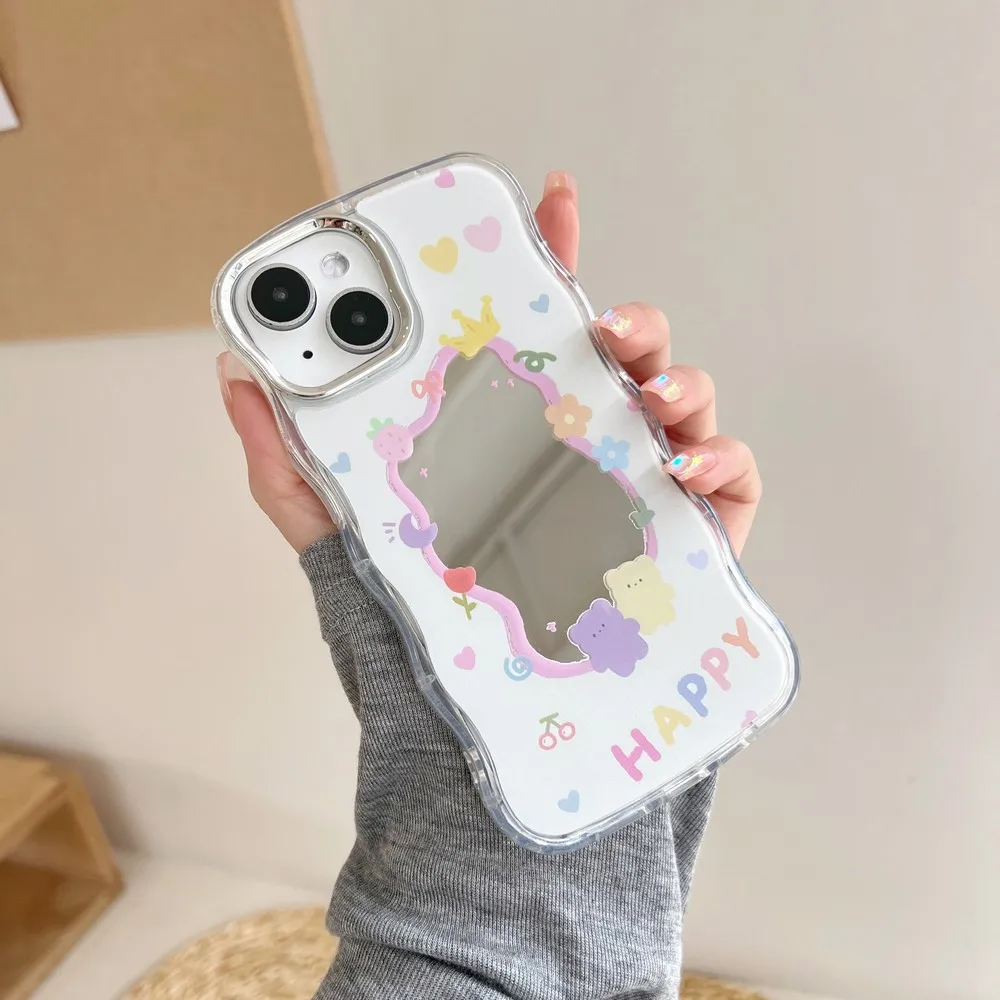 

Cute Pattern With Mirror Phone Case For iphone 11ProMax 11 12Pro 12 13ProMax 13Pro 13 14 14Promax Soft Shell