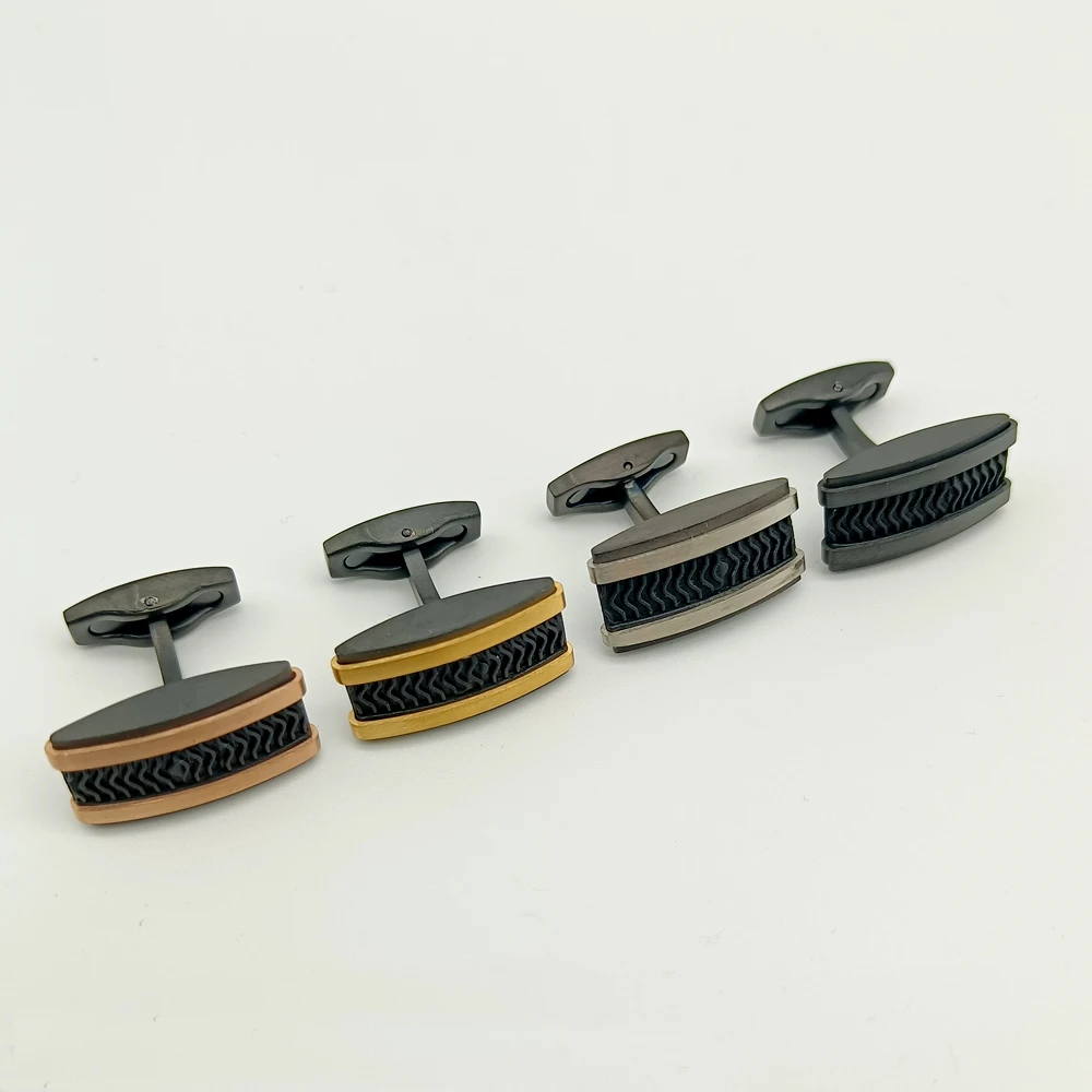 

MAS Cuff Links MB Black Rubber 316 Stainless Steel 1:1 High Quality 4 Colors Man Shirt Cufflinks Classic Buttons With Box Set