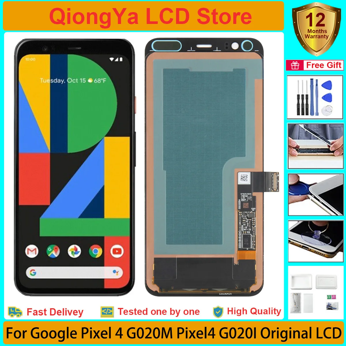 Абсолютно новый оригинальный дисплей pixel 4 диагональю 5,7 дюйма для Google Pixel 4 G020M Pixel4 G020I LCD и детской детали