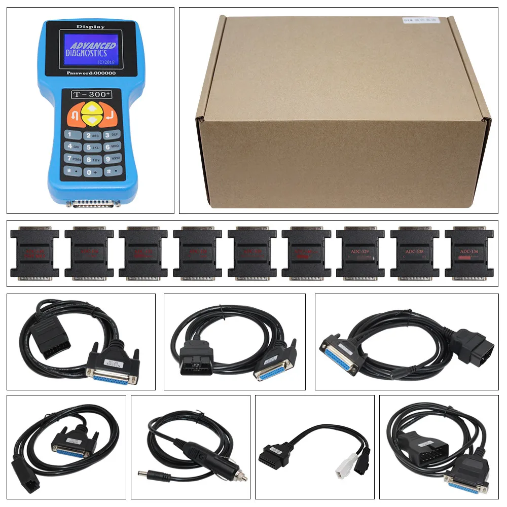 

T300 Key Programmer T 300 Auto V21.3 Car Key Maker English Spanish Language Optional T300 Code Programmer Blue