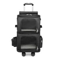 portable outdoor telescopic pull rod case double layer pet trolley bag fodlable pet carrier dog carrier cat carrier