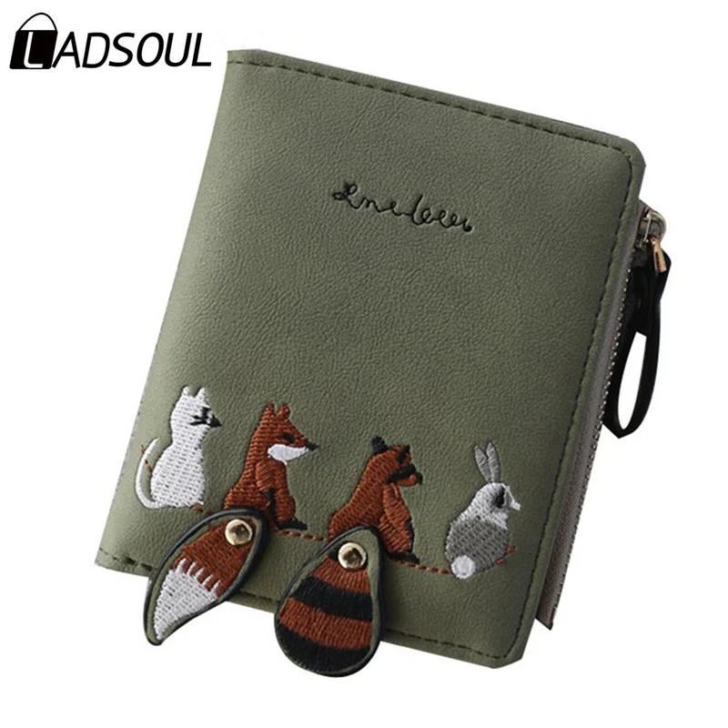

Lovely Cartoon Animals Coin Purse Hasp Zipper Purse Cute Small Fresh Folding Mini Tide Personality Coin Purse