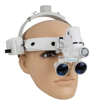 dental binocular loupes glasses head band magnifier with led light 3 5x 420mm optical ajustable headlamp