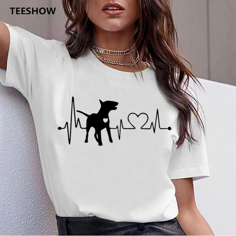 

Bull Terrier Rottweiler Fashion T Shirt Women Beagle Border Collie Malinois Printed T-shirt Cute Whippet Greyhound Tshirt Female