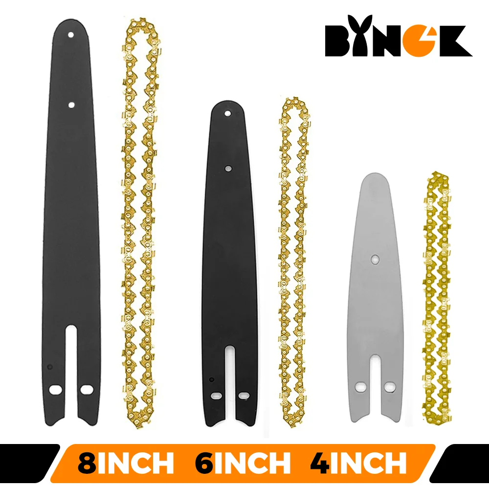 

4 6 8 Inch Chains Electric Saw Mini Chainsaw Power Tools Replacement Chain Electric Pruning Saw Accessory Garden gold sliver Cha