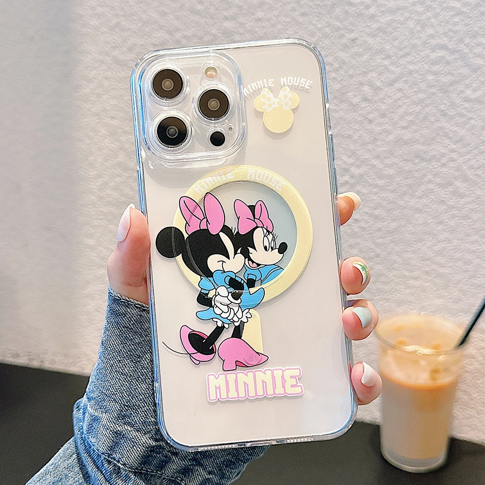 Магнитный чехол для телефона Magsafe с рисунком Микки Minnies Couple Samsung Galaxy S24 S23 S22 S21 S20 FE