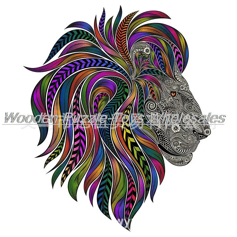 

Crafts Gifts Wooden Puzzle Lion's Head Wooden Toys 3D Puzzle Gift Interactive Games Toy For Adults Kids Educational Fabulous