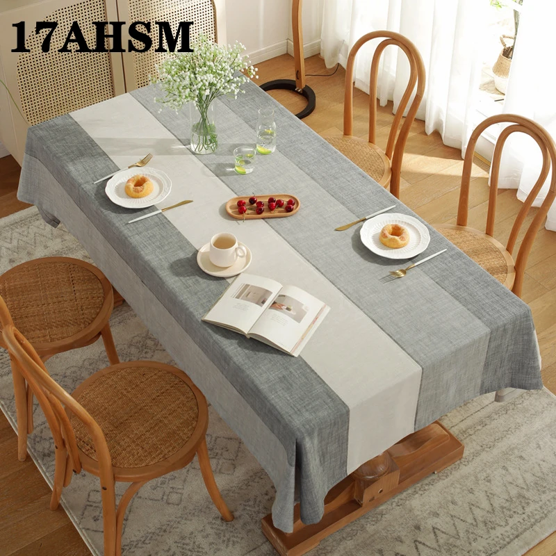 Текстильная скатерть из хлопка и льна 17AHSM прямоугольная мебель домашняя