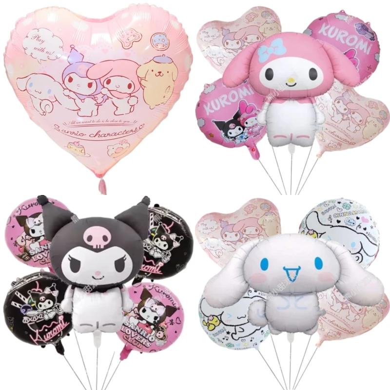 

Sanrios Cinnamoroll Kuromi My Melody Anime Kawaii Balloon Wedding Decoration Metallic Birthday Arrangement Helium Balloons