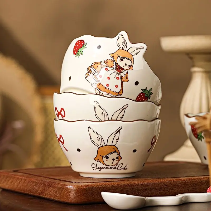 Керамическая посуда с кроликом итальянская тарелка чаша комбинация чашек