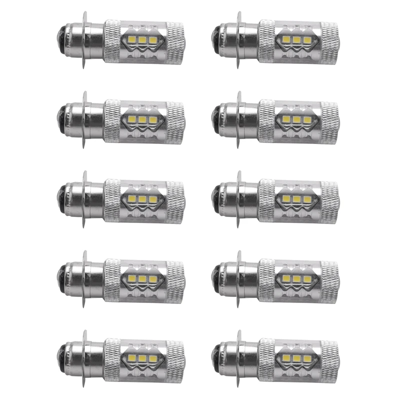 

10X H6 Headlight LED Light Bulbs ,12V Xenon White P15D-1/H6M 80W Fog Light Bulb Auto Indicator Lamp 6000K Replace Light