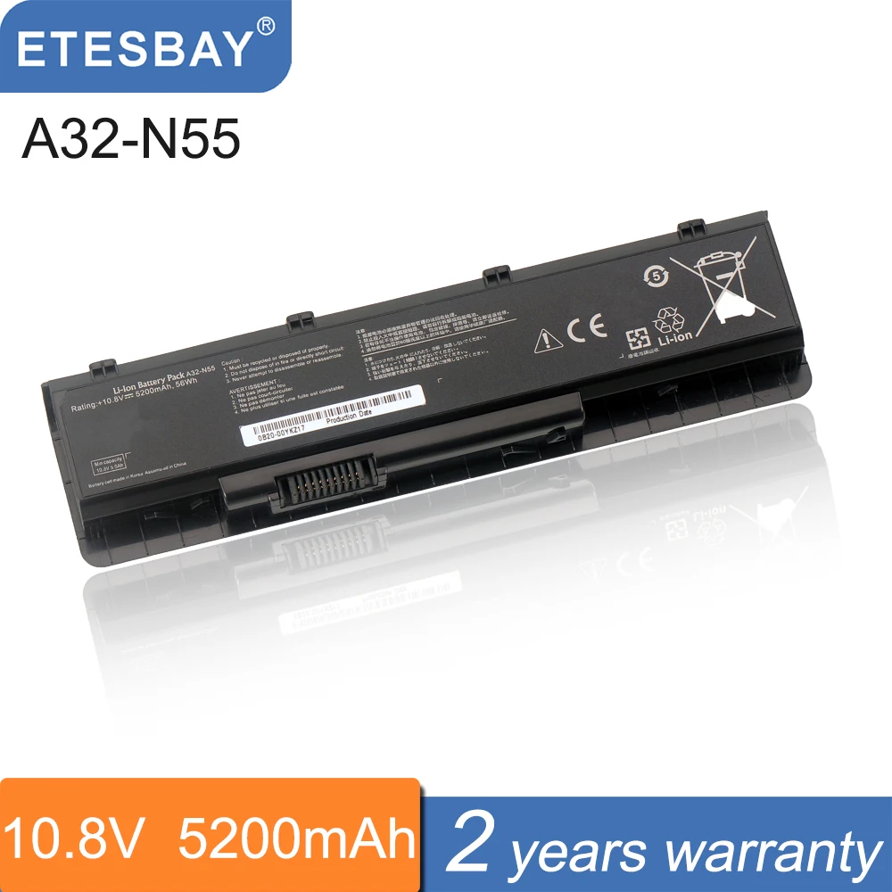 ETESBAY A32-N55 56WH Аккумулятор для ноутбука ASUS N45 N45SF N55E N75S N45E N45SJ N55S N75SF N45F N45SL N55SF N75SJ N75SN N75SV