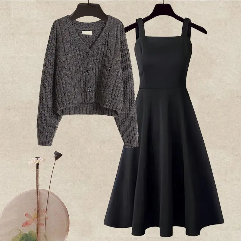 Женский Повседневный трикотажный кардиган-майка черное трикотажное