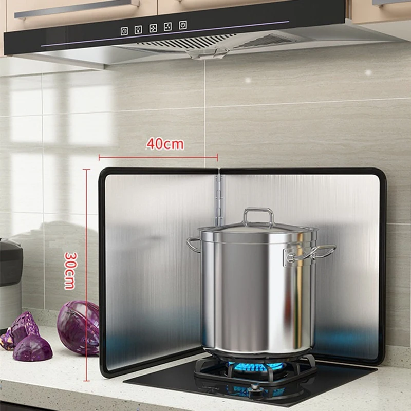 

Kitchen Gas Stove Baffle Stainless Steel Frying Oil Splashing Protection Splash Proof Baffle Kitchen Accessories