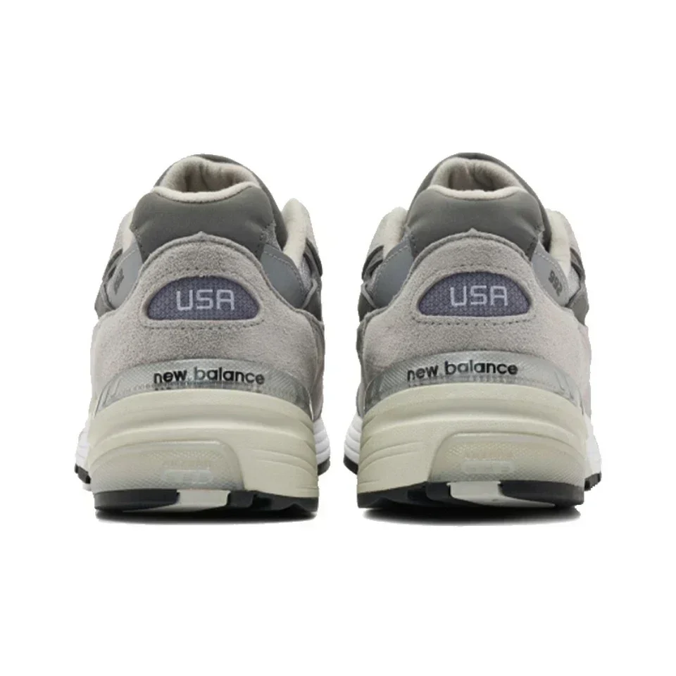 Фото New Balance NB NB992 Классические винтажные сетчатые кожаные повседневные мужские и женские кроссовки Белый Серый №5