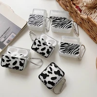 fashion animal pattern zebra leopard earphone case for apple airpods 1 2 3 pro clear headphone cover cases for air pods 3 funda