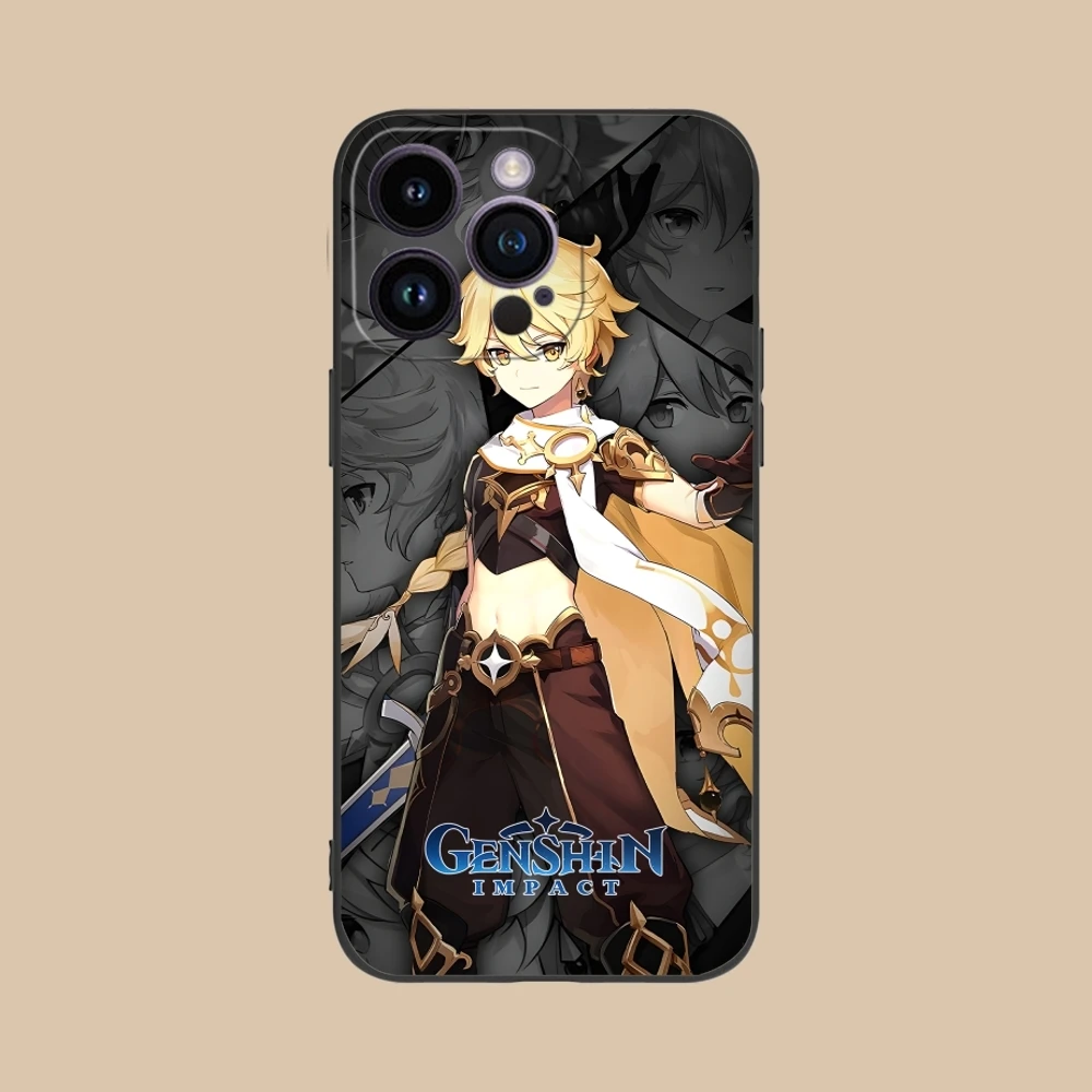 Ударопрочный чехол для мобильного телефона Genshin Aether iPhone 16 15 14 13 12 11 X XR XS 8 7 Pro Max Plus