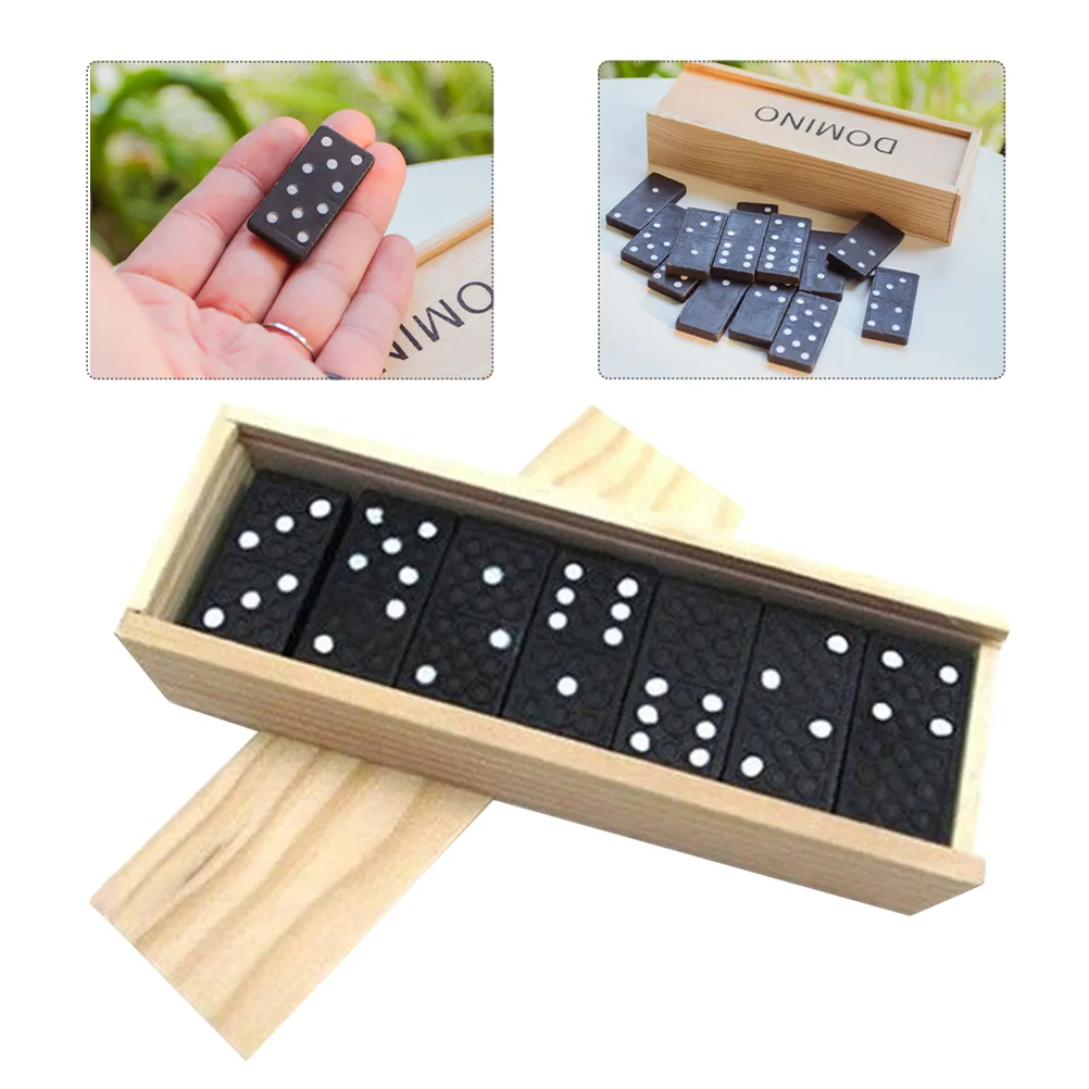 

1 Set of Black Wooden Domino Blocks Set Stacking Toy Blocks Domino Board Games