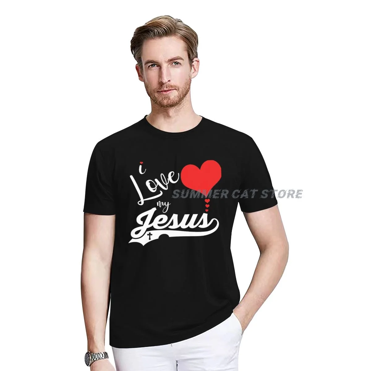 

Футболка с надписью «I Love My футболка Jesus» для мужчин и женщин