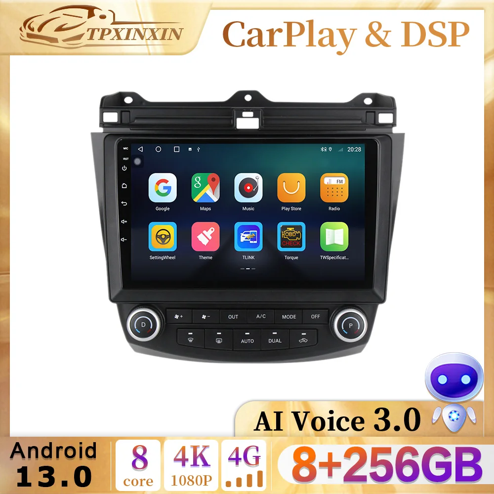 

10.1" Android 13.0 Car Radio For Honda Accord 7 2003 - 2008 GPS Multimedia Video Player CarPlay Autoradio Stereo NAVI Head Unit