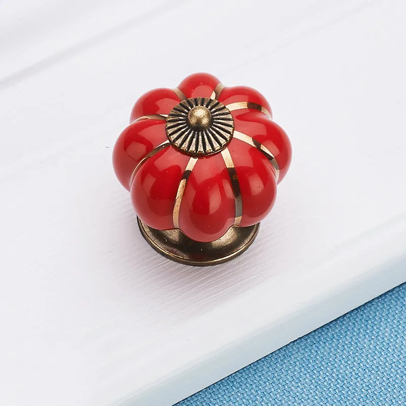 

Furniture Handle Pumpkin Ceramic Door Knob Cabinet Handles for Drawer Cupboard Kitchen Pull Handle GRSA889