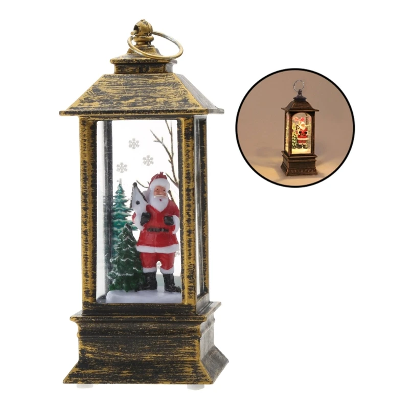 Сверкающий фонарь для домашнего стола праздничное украшение рождественская