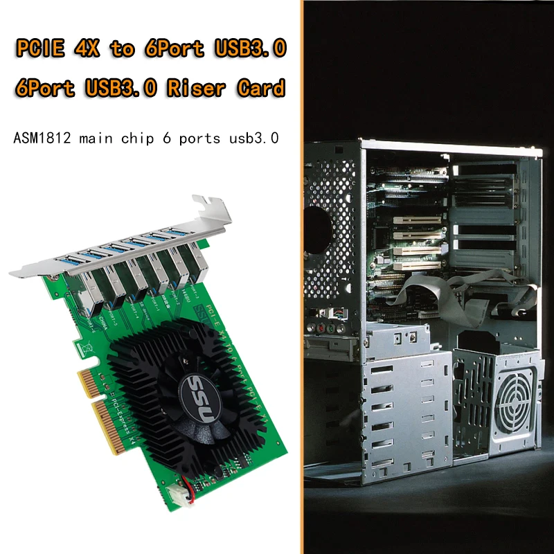 PCIE от 1 до 6 PCI Express множитель X4 20G Райзер-карта адаптер PCI-E слот 4X 16X USB3.0