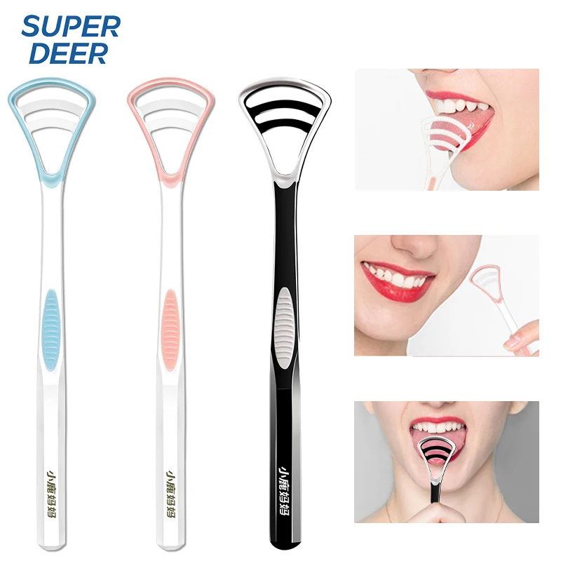Super Deer Silicone Tongue Scraper 1Pcs Macaron Color Tonger Brush Cleaning Tools Toothbrush Oral Care Fresh Breath Safe Clean