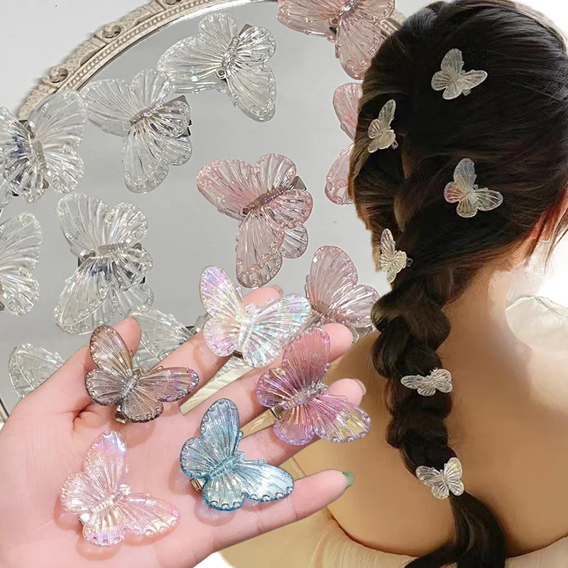 

10pcs Transparent Butterfly Small Hair Claw Clips Hair Claws for Women Braided Girls Hair Clamps Crab Barrettes Gripper Headwear