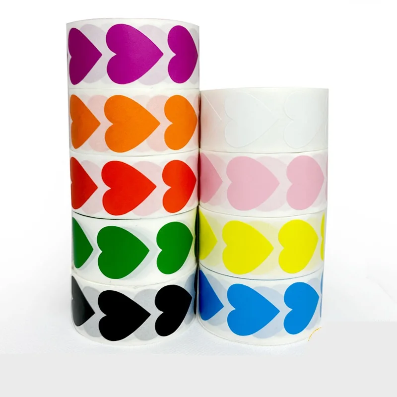 

50-500 PCs/Roll Love Heart Round Shaped Sticker Scrapbooking Package Gift Packaging Seal Labels Birthday Party Supply Stationery
